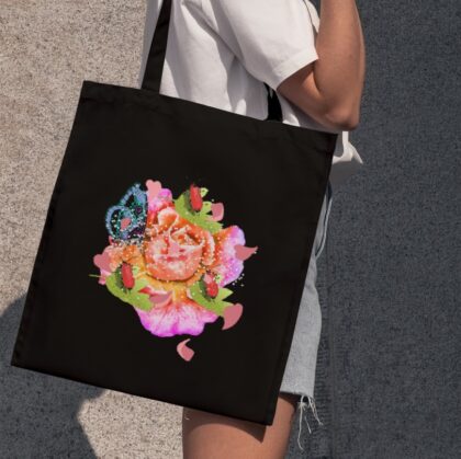 Women's Floral Accent CottonTote Bag